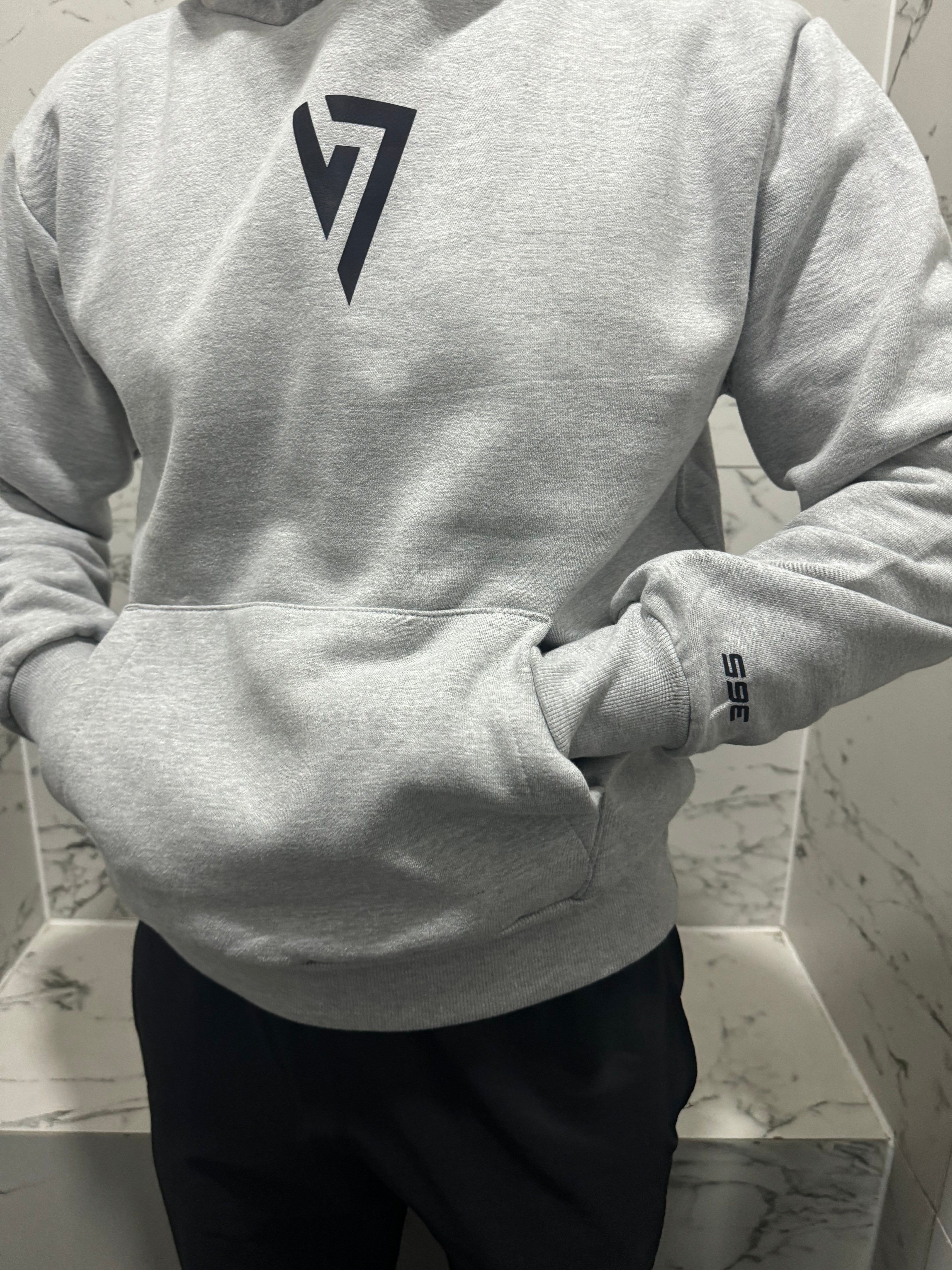 Grey & Black Relaxed Fit Hoodie