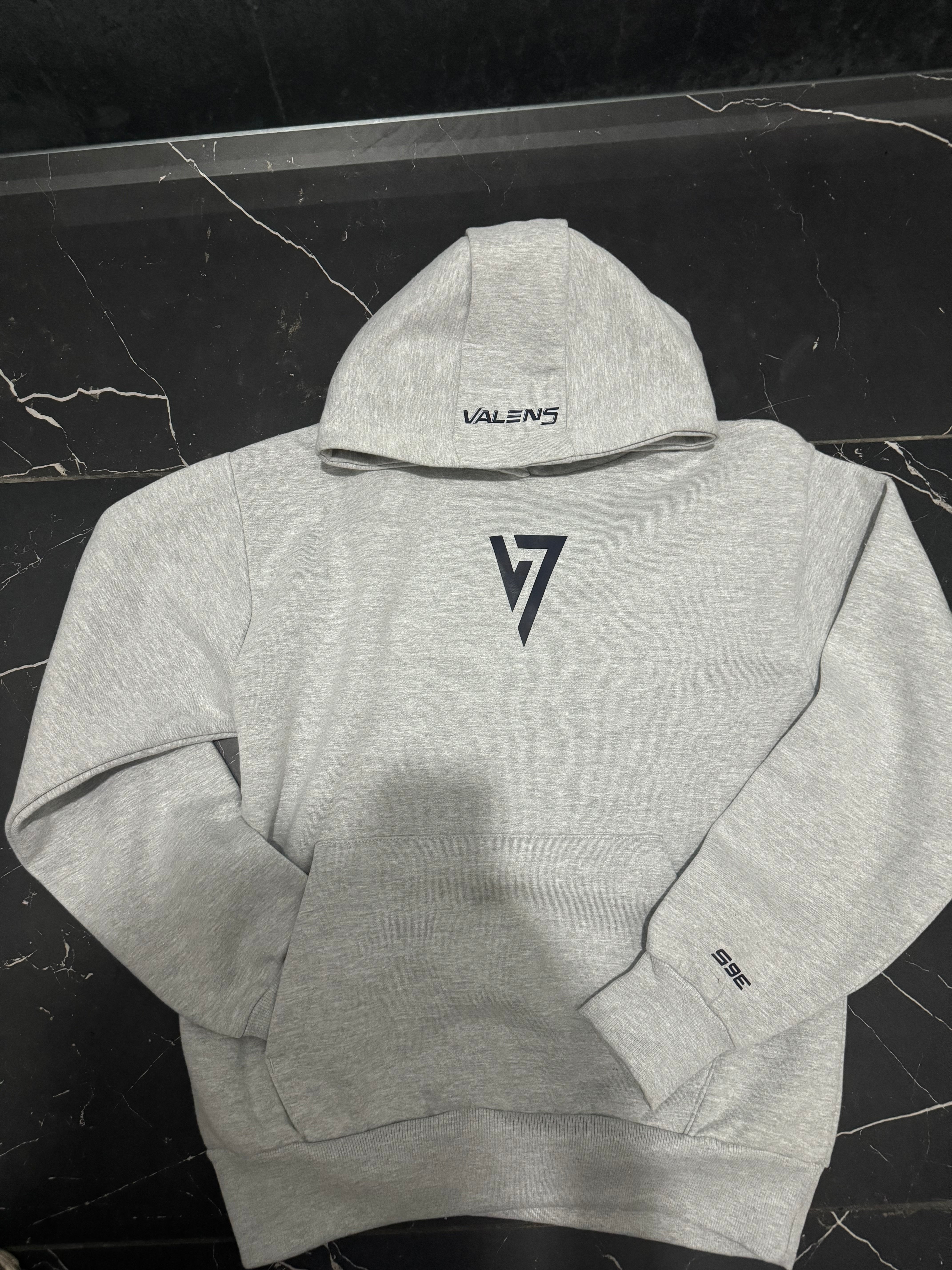 Grey & Black Relaxed Fit Hoodie
