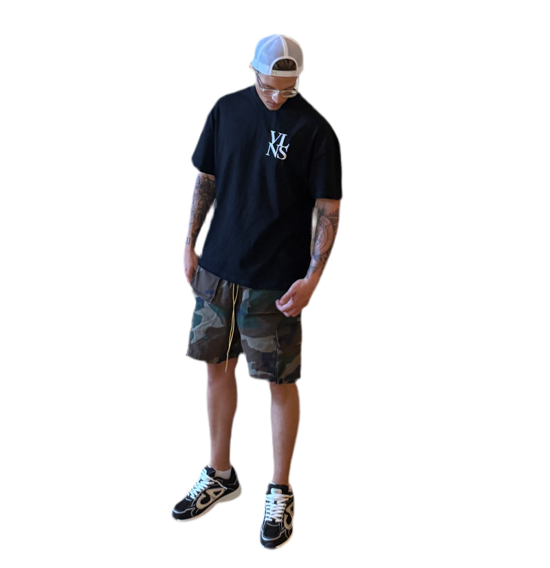 Black & White Box Logo Oversized Tee