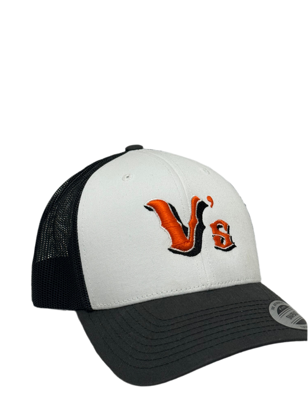 Baseball Logo Cap White Grey & Orange