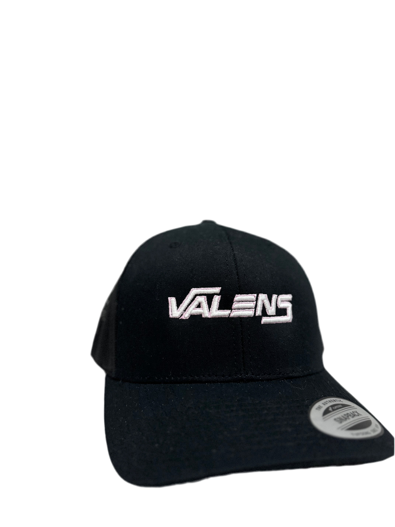 Black & White+Pink Valens Script Cap