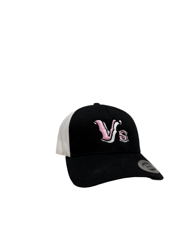 Baseball Logo Cap Black White & Pink