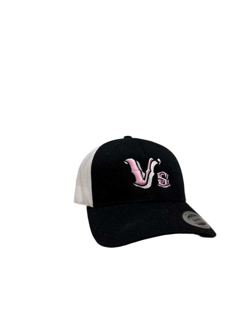 Baseball Logo Cap Black White & Pink