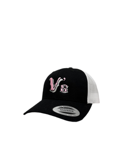 Baseball Logo Cap Black White & Pink