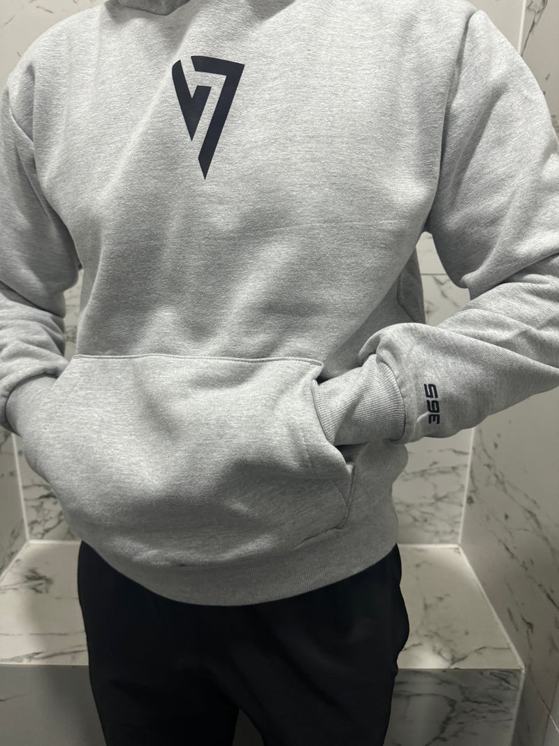 Grey & Black Relaxed Fit Hoodie