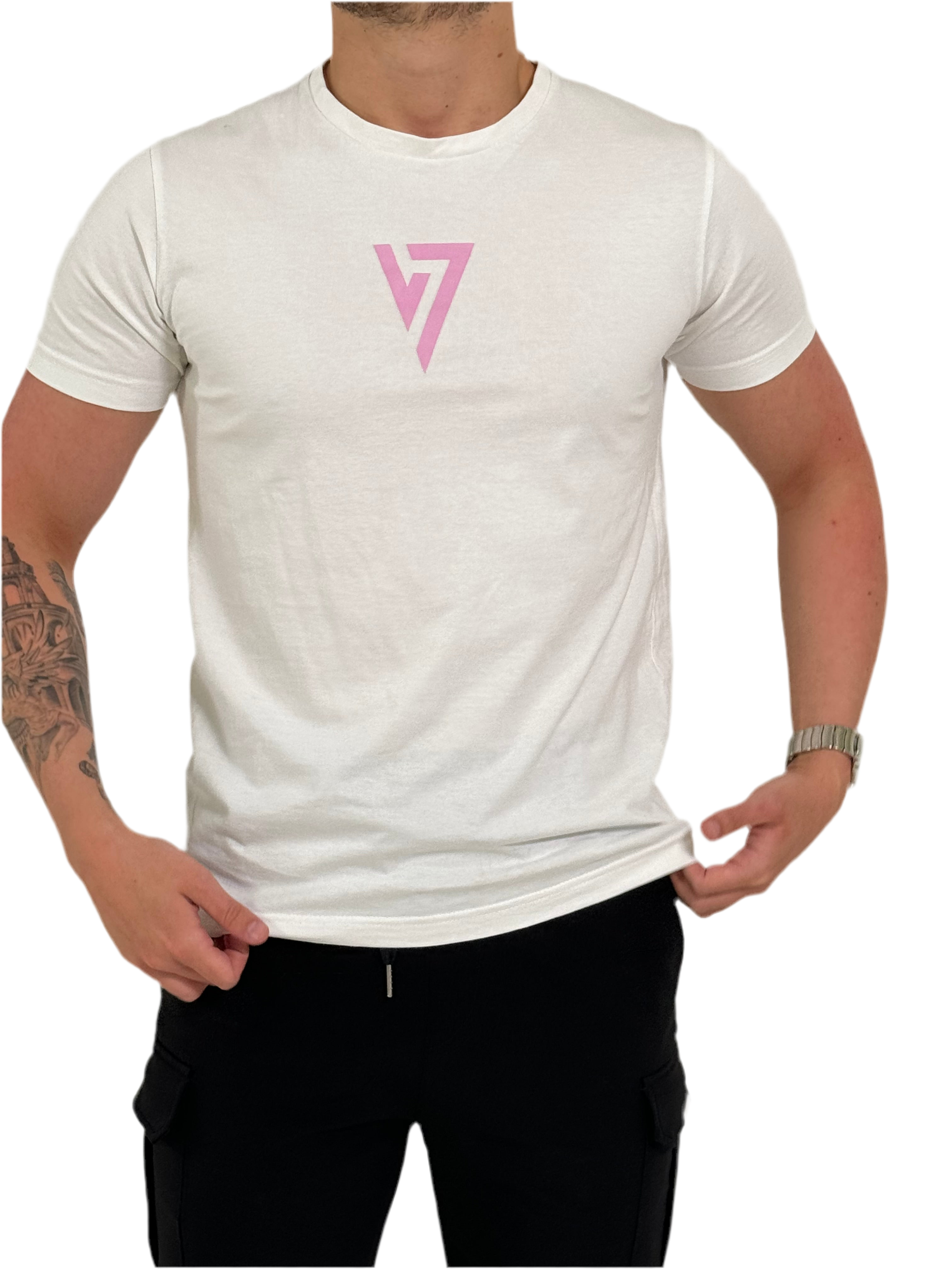 White & Pink Signature Tee