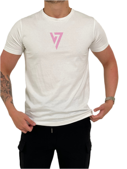 White & Pink Signature Tee