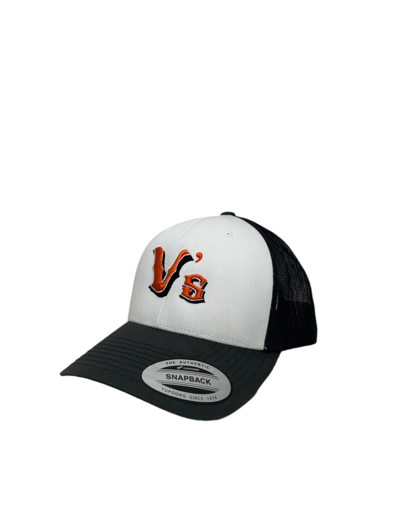 Baseball Logo Cap White Grey & Orange